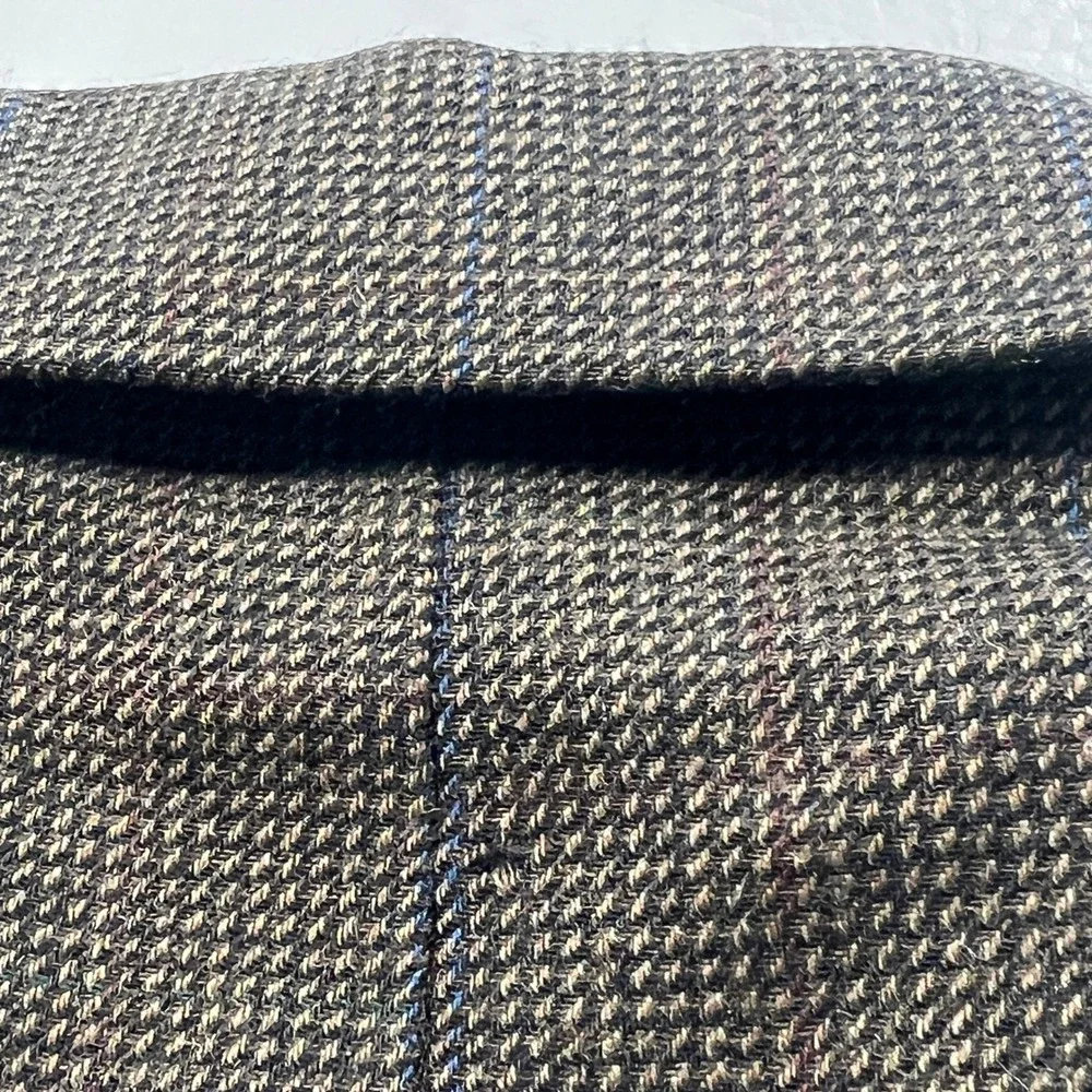 Lauren Ralph Lauren Blazer Mens 40L Brown Wool Windowpane Sport Coat Textured